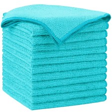12 Pack 12x12 Inch Microfiber Cleaning Cloth for House Kitchen Boat Cars