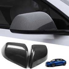 YHCDSEA Rearview Mirror Guard Cover for Tesla Model 3, Glossy Black