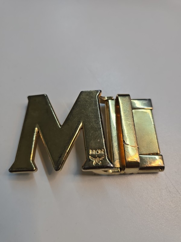 MCM Gold logo Reversible Belt Buckle