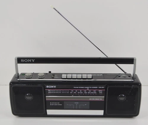 Sony CFS-210 Sound Rider Boombox AM/FM Cassette Tape Player NEW BELT SEE VIDEO!