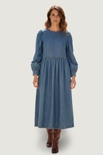 M&S Midi High Waisted Denim Dress