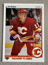 1990-91 Upper Deck French Jiri Hrdina Rookie Card #292 Calgary Flames