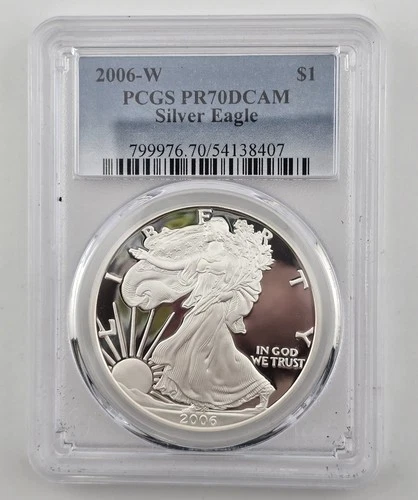 2006 W Proof American Silver Eagle Us Coin Pr70 Dcam PCGS CERTIFIED