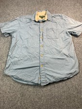 Eddie Bauer Shirt Mens Medium Blue Short Sleeve Button Up Casual