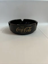 Coca-Cola Coke Glass Ashtray Black
