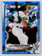 2021 Bowman Chrome Sapphire Tyler Soderstrom BCP51 Oakland Athletics