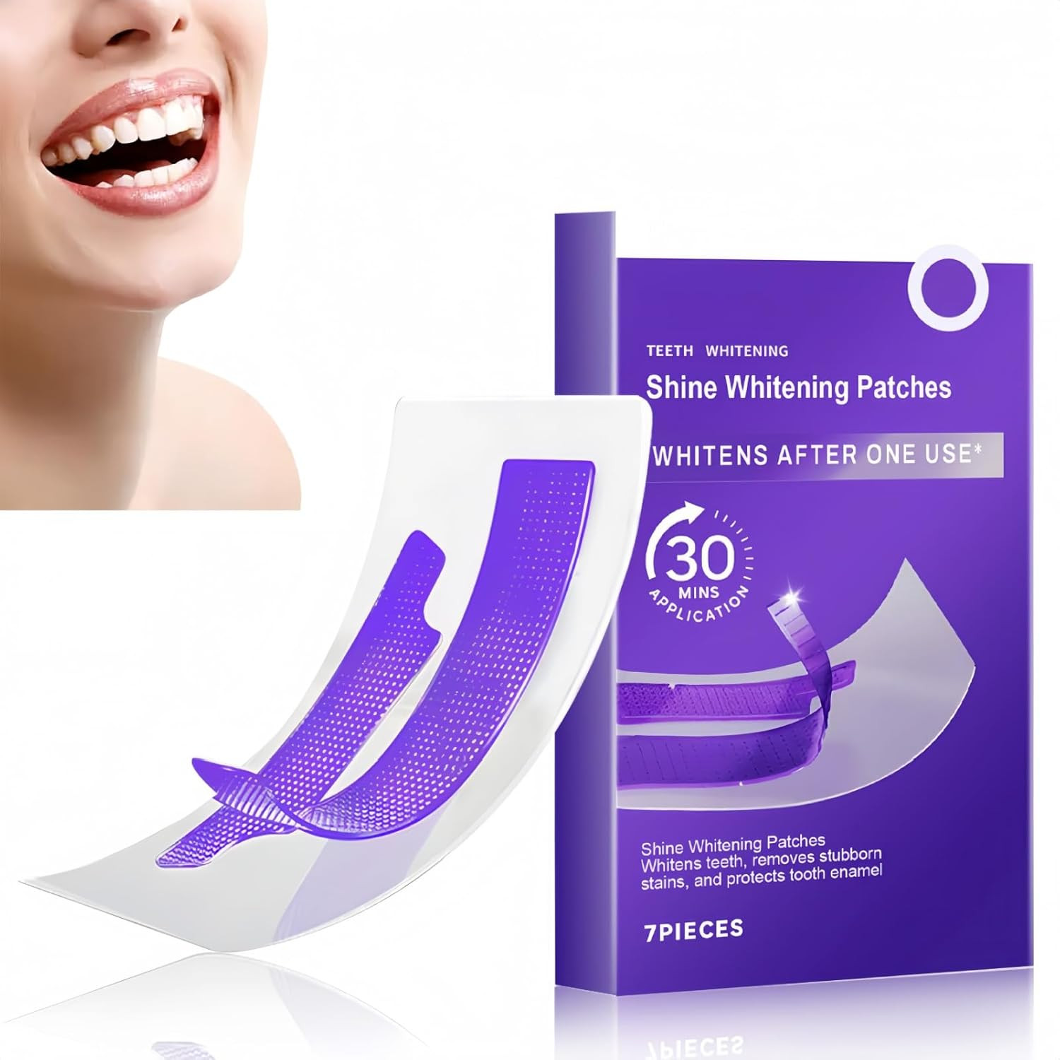 7PCS Teeth Whitening Strips, Purple Whitening Strips, Professional Tooth Whiteni