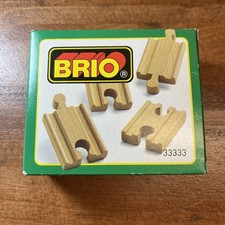BRIO 33333 Short Straight Track Adapter Pack   4pc   Vintage Green Box