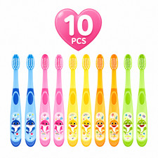 Pinkfong Baby Shark Kids Toothbrush Set 10 PCS Bundle Soft Bristles