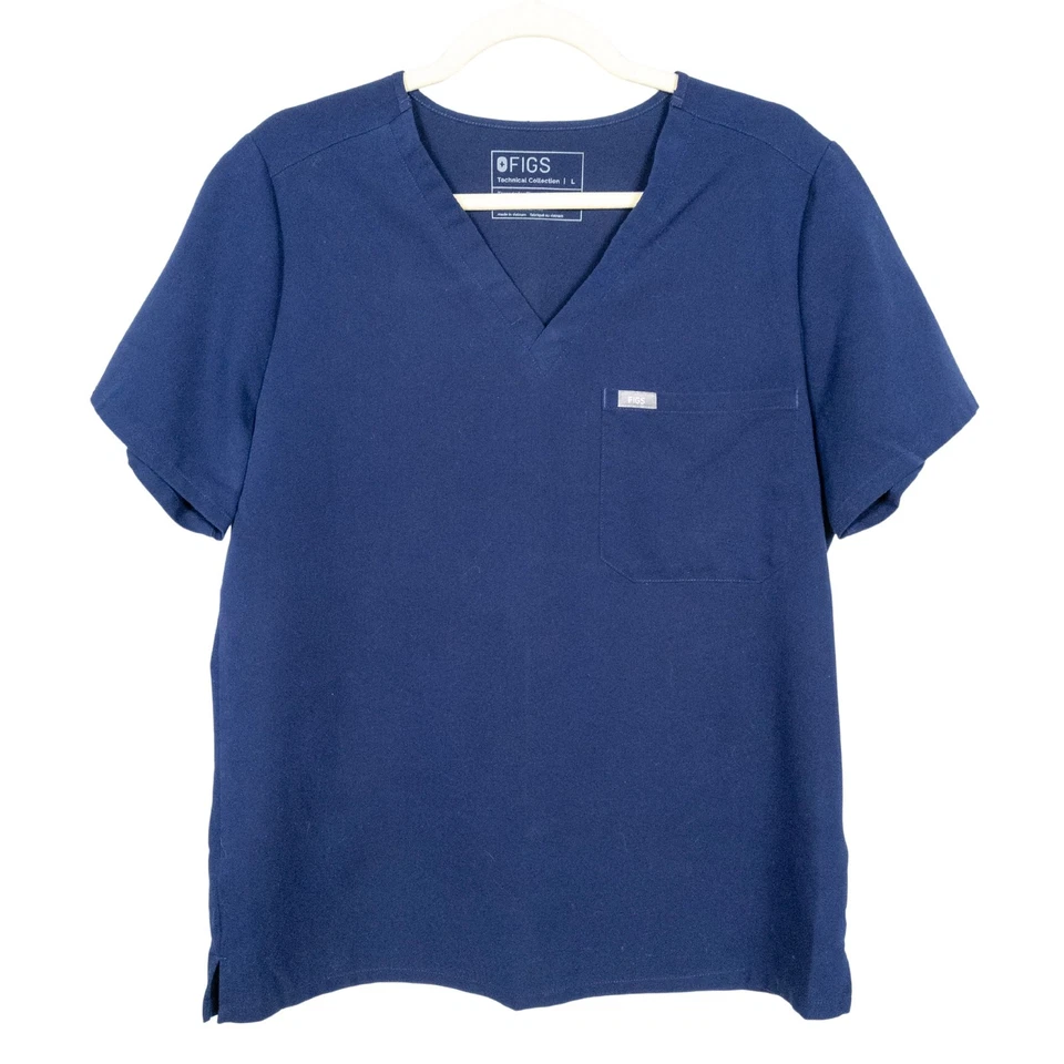 Blusa Médica FIGS Azul Marino Catarina Un Bolsillo Manga Corta Para Mujer Grande Foto 2 de 4