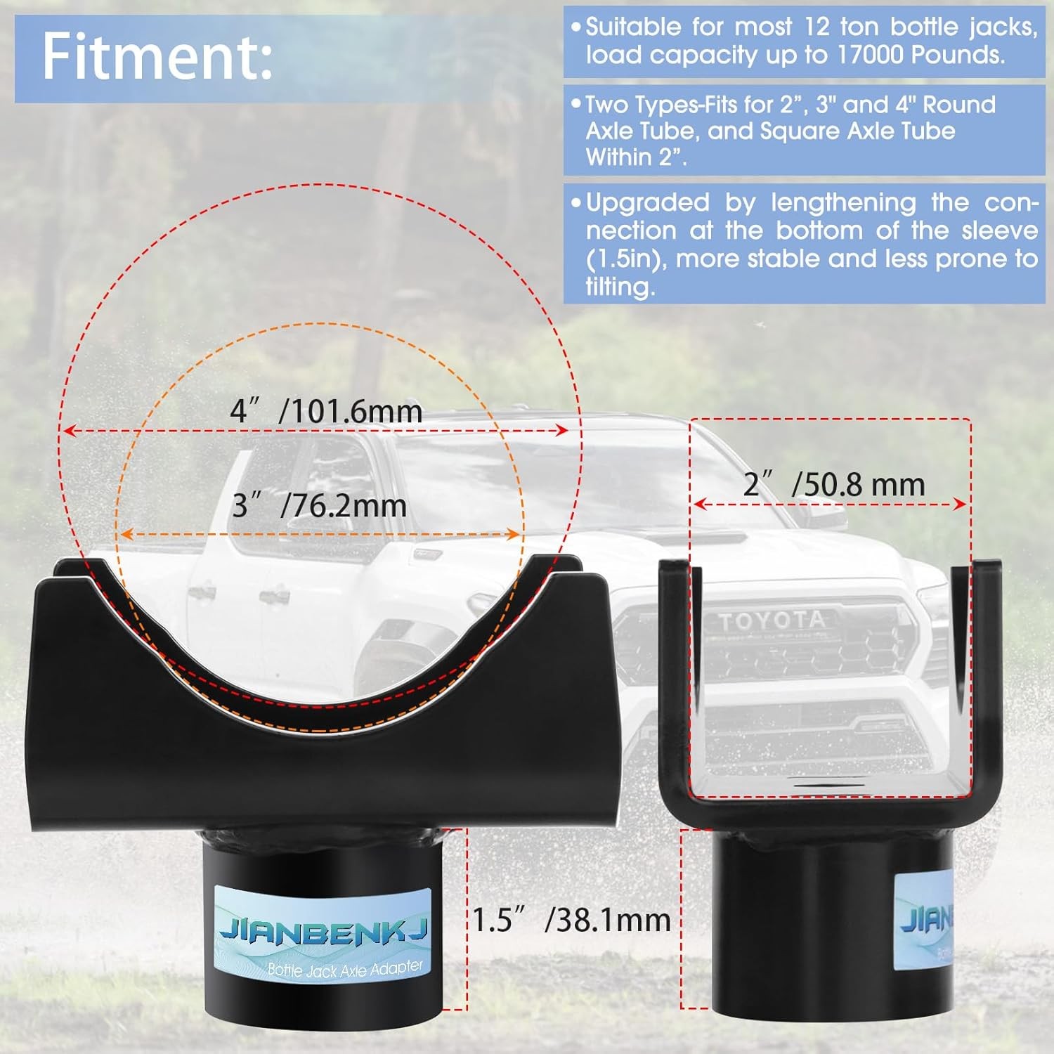Lifting Saddle for 2" 3" 4" Round & 2" Square Tube, Adapter Axle Saddle for With