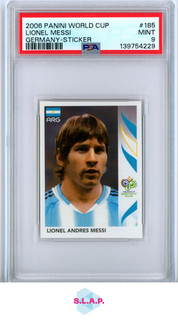 MESSI PANINI 185 2006 WORLD CUP GERMAN PSA 9