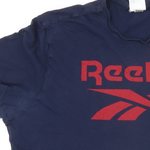 Reebok Herren T-Shirt blau Large Sport Grafik Logo Rundhalsausschnitt - Bild 9 von 12
