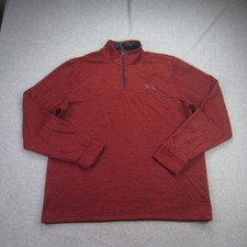 Under Armour Pullover Mens XL Red Heather 1/4 Zip Cold Gear Fleece Sweatshirt