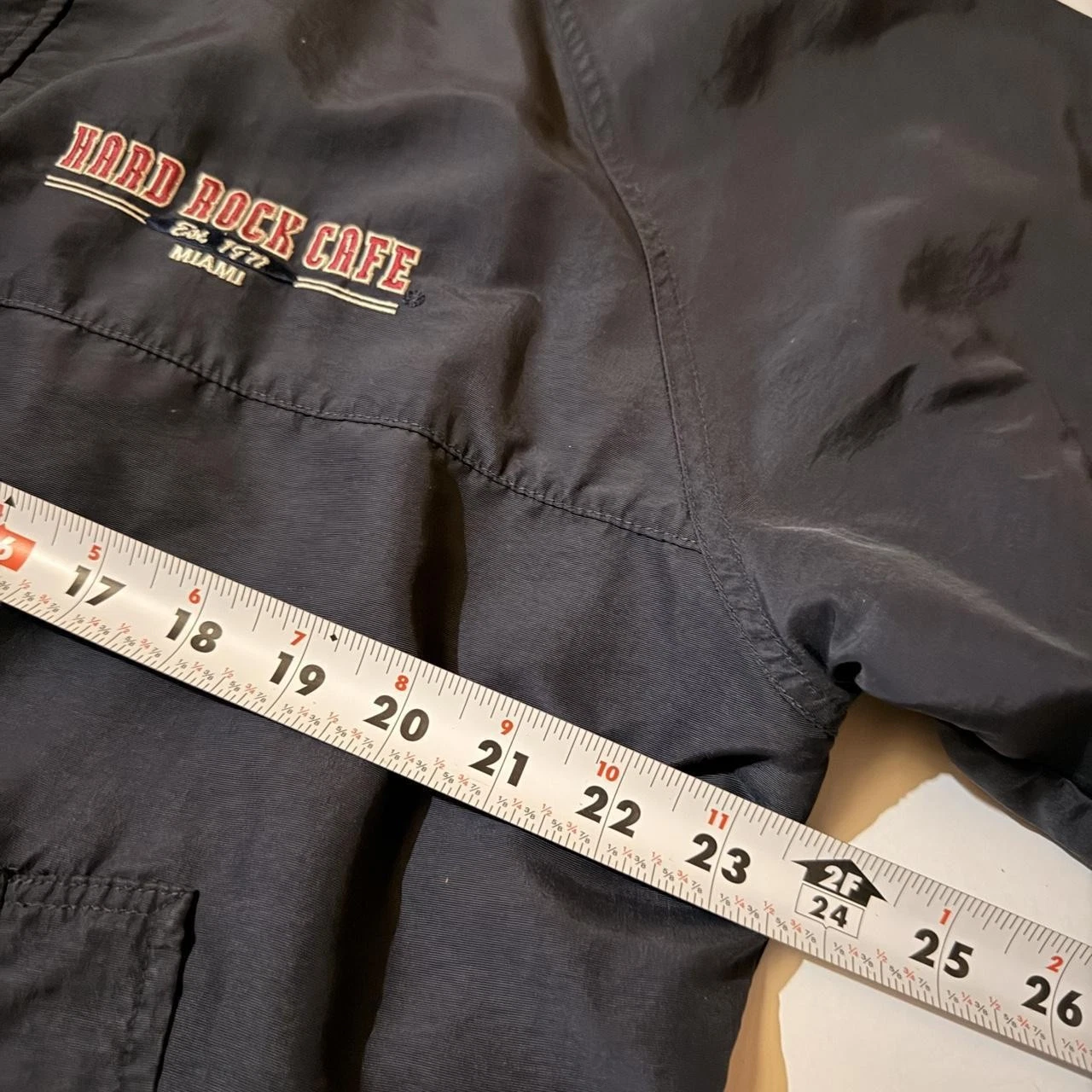 90s vintage Hard Rock Cafe navy miami windbreaker jacket - product detail image 4