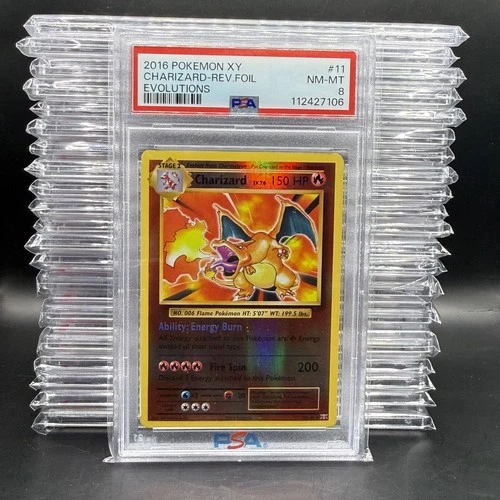 PSA 8 NM-MT XY Evolutions Charizard 11/108 Reverse Holo Rare Pokemon