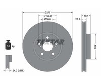 2 St. Bremsscheibe Pro Textar 92135503 FüR Toyota Avensis