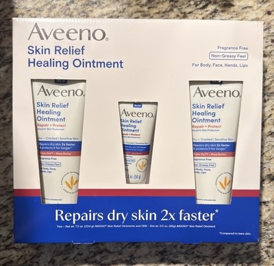Aveeno Skin Relief Healing Ointment 3pk Value Set Dry Skin Care Repair Protect