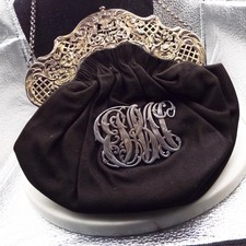 19 C. RARE ANTIQUE SCOTTISH REPOUSSE STERLING CUPIDS SILK CHATELAINE PURSE