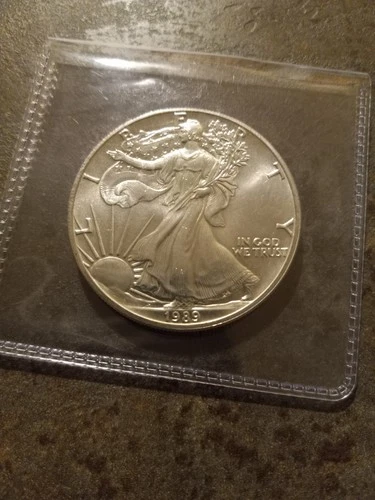 1989 American Silver Eagle 1 Troy Oz .999 Fine Silver Ungraded