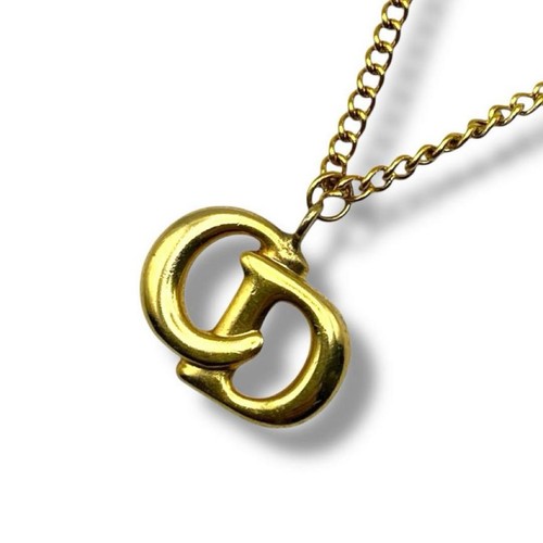 Christian Dior Necklace CD Logo Gold Used