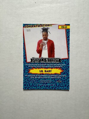 Lil Baby 2023 Leaf Pop Century Gold Prizm Pro Set Raps Auto