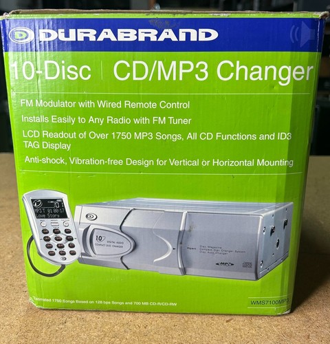 Vintage Durabrand Wms7100Mp3 Silver Car Stereo 10 Disc Cd/Mp3 Changer New