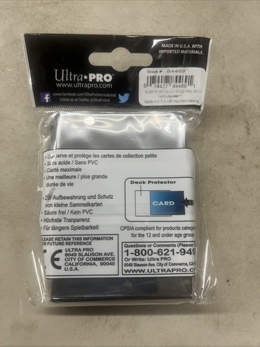 Full Box of 10 sealed packs Ultra Pro Gold Small Deck Protector Sleeves 60/Pack - Bild 2 von 3