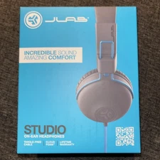  JLab Audio Studio Wired On-Ear  Headphones BLUE COLOR.