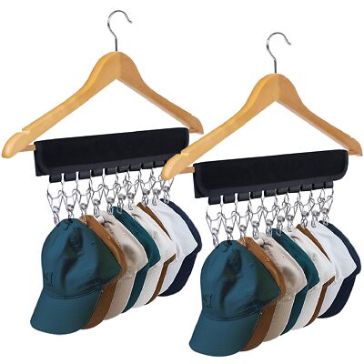 2x Perchero organizador para gorras de béisbol con 10 clips