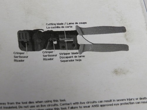 WESTWARD ( 13H885 ) TEL MODULAR PLUG CRIMPER FOR RJ-11,RJ-12,RJ-45, 7-7/8 IN OAL - Picture 3 of 6