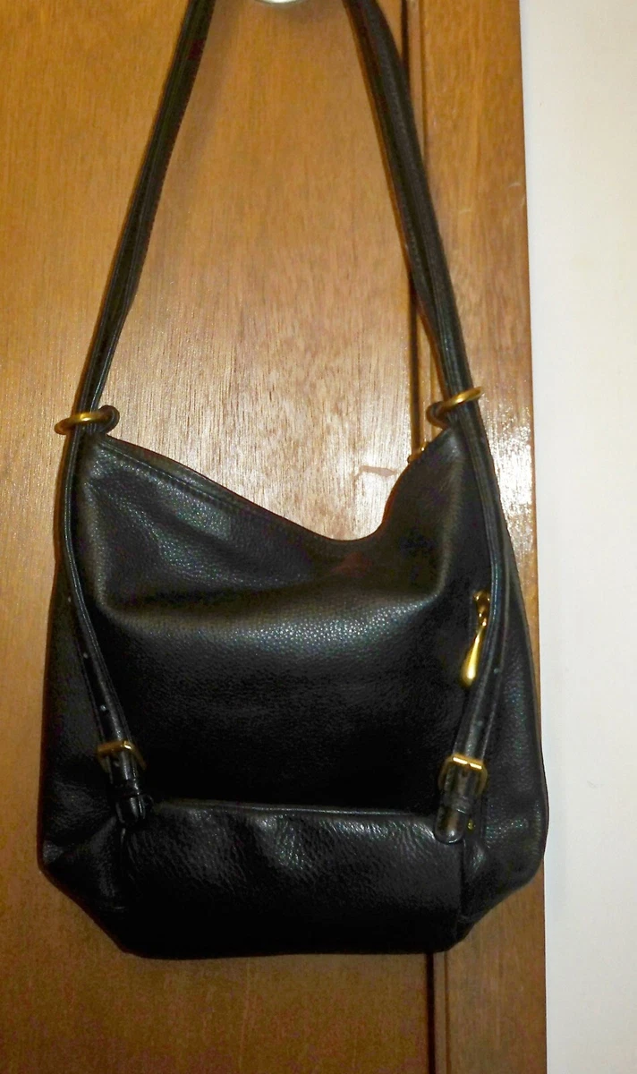 Hobo International Blaze Black Convertible Pebbled Leather Handbag