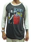 JOAN JETT BLACKHEARTS Rock Raglan T-Shirt Men Gray Graphic Tee Bunny Sz Medium