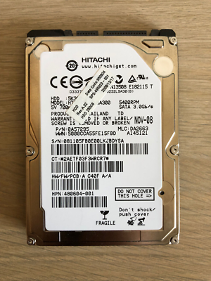 Hitachi 250GB HTS543225L9A300 5400RPM SATA 2.5