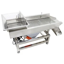 Stainless Steel Linear Vibrating Screen with 6mm Round Hole Double Motors 110V