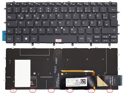 Deutsche - Tastatur Keyboard mit Beleuchtung, backlit für DELL XPS 13-9305