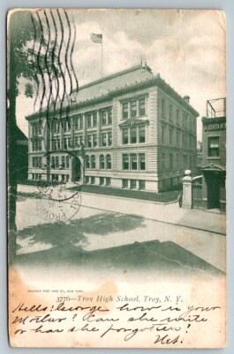 #ad 1905 Troy High School Troy New York Postcard $4.62