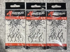 3 Packs Matzuo Fluorocarbon Circle Snelled Snell Hooks Size 3/0