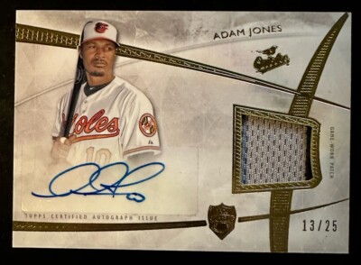 2014 Topps Supreme Adam Jones Game Worn Jersey Patch Relic Auto /25