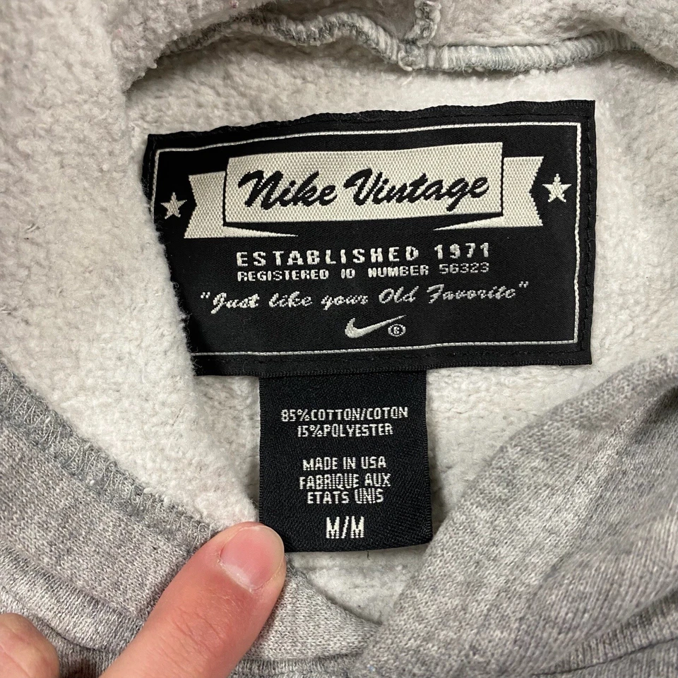 Nike y2k Vintage Center Swoosh Logo Hoodie Medium women's Made USA boxy cropped - Image 2 of 4