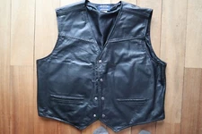 Black Leather NRA AUTHENTIC GEAR Snap Front Conceal Carry Vest XL