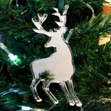 Reindeer Christmas Tree Decorations Mirrored