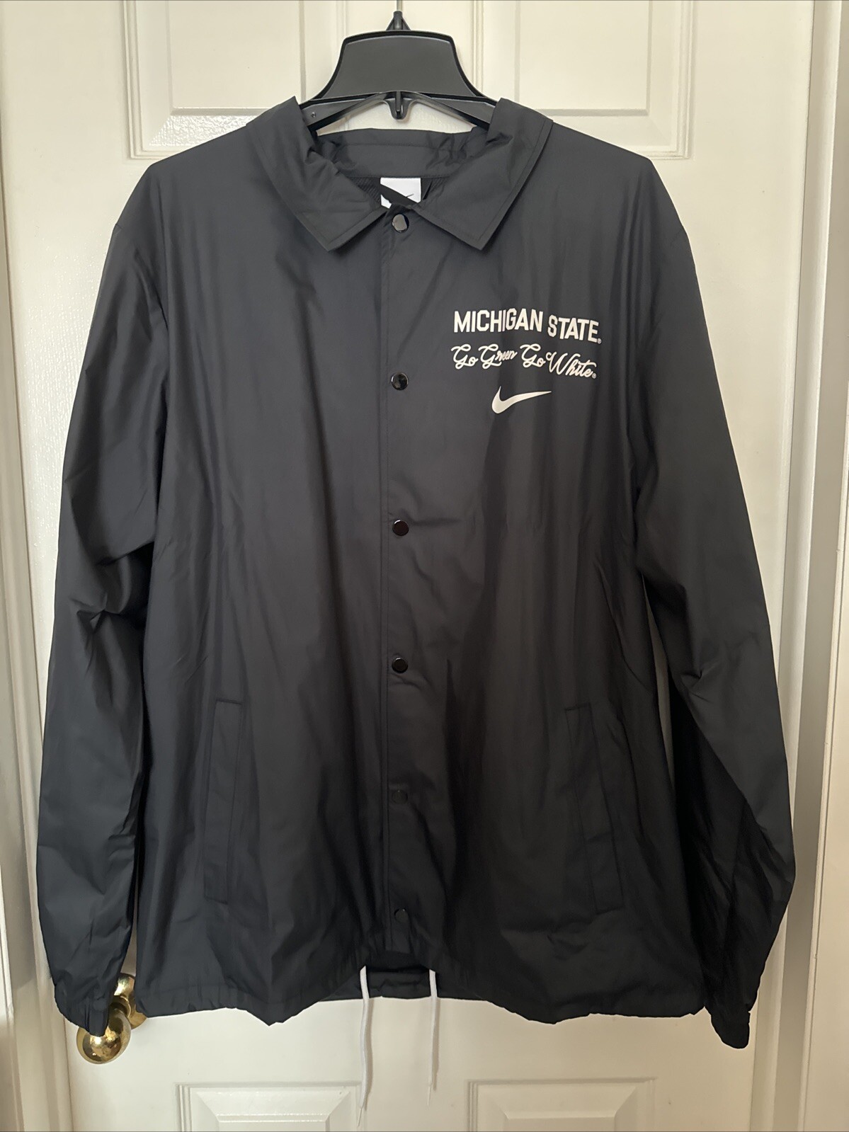 SACAI X NIKE Giacca a vento Nike uomo XL Michigan State Spartan nera full snap FJ8961 010