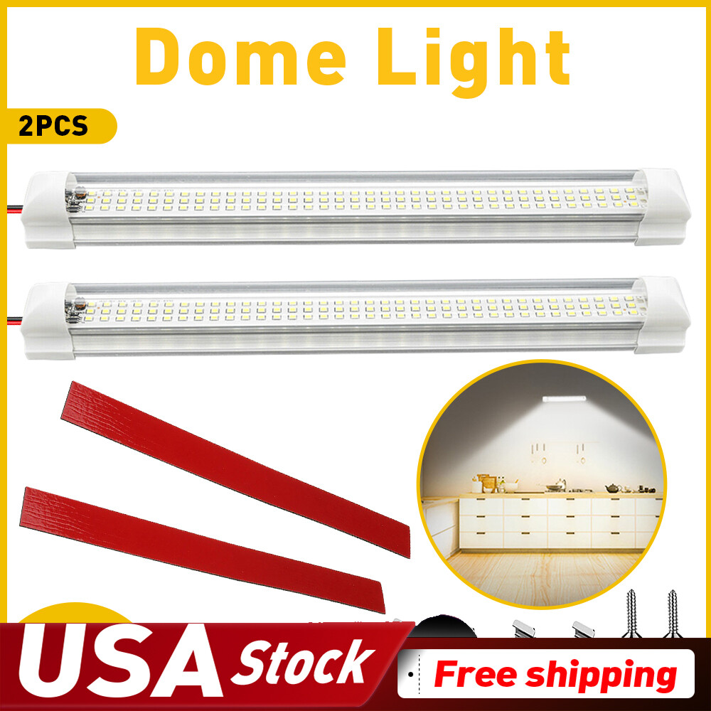 Interior 108LED Light Strip Bar Car Van ON/OFF Bus Caravan Switch 12V 24V 6000K