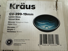 Kraus Nature Multicolor Tempered Vessel Round 17-in x 17-in Sink GV-399-19mm