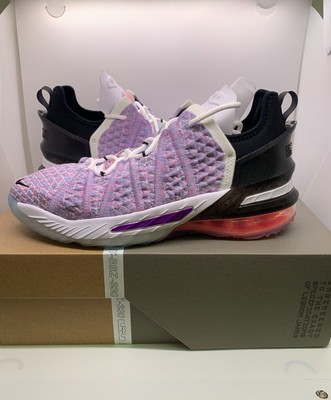 Nike LeBron XVIII 18 Purple White Black Red SIZE 7Y / 8.5 WOMEN CW2760 900 - NEW