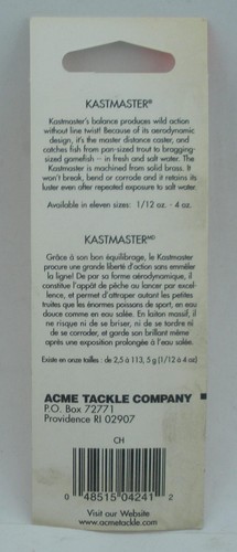 Cuillère Kastmaster Acme SW1051 1/8 Oz Chrome Avec Queue De Cheval Blanc - Photo 2/2