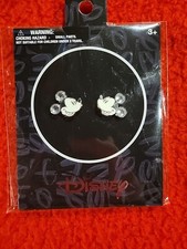 Mickey Mouse Face Disney Stud Earrings With Sparkle Silver Color New Unopened