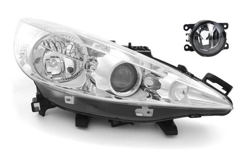 Johns Fari Alogeni Per Peugeot 207 (2006+) – Set Completo Destro E Sinistro Con H1/H7 E Luci Curve - 5