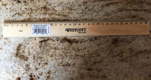 ACME Westcott flexibles Holz/Messing Kantenlineal 05221 1 Dutzend 12 Stück Zoll & cm - Bild 3 von 3